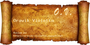 Oravik Violetta névjegykártya